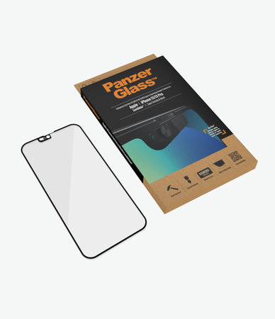 PanzerGlass - Kaljeno Steklo Case Friendly CamSlider AB za iPhone 13, 13 Pro in 14, črn