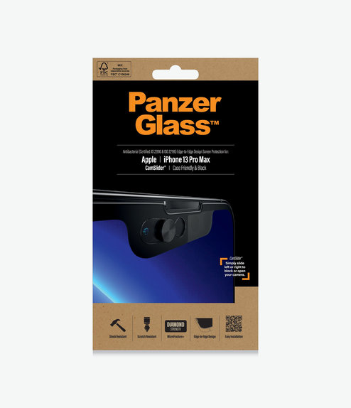 PanzerGlass - Kaljeno Steklo Case Friendly CamSlider AB za iPhone 13 Pro Max in 14 Plus, črn