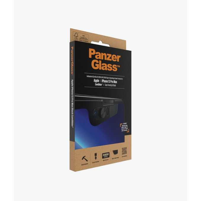 PanzerGlass - Kaljeno Steklo Case Friendly CamSlider AB za iPhone 13 Pro Max in 14 Plus, črn