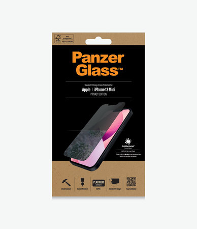 PanzerGlass - Kaljeno Steklo Standard Fit Privacy AB za iPhone 13 mini, transparent
