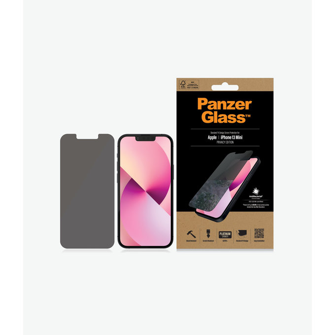 PanzerGlass - Kaljeno Steklo Standard Fit Privacy AB za iPhone 13 mini, transparent