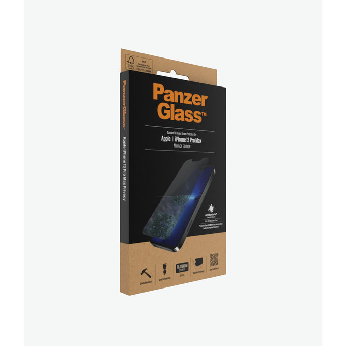 PanzerGlass - Kaljeno Steklo Standard Fit Privacy AB za iPhone 13 Pro Max in 14 Plus, transparent