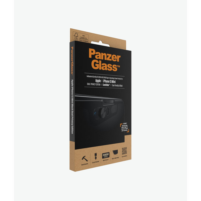 PanzerGlass - Kaljeno Steklo Case Friendly Privacy CamSlider AB za iPhone 13 mini, črn