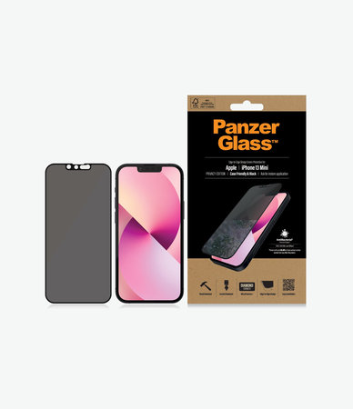 PanzerGlass - Kaljeno Steklo Case Friendly Privacy AB za iPhone 13 mini, črn