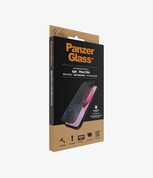 PanzerGlass - Kaljeno Steklo Case Friendly Privacy AB za iPhone 13 mini, črn