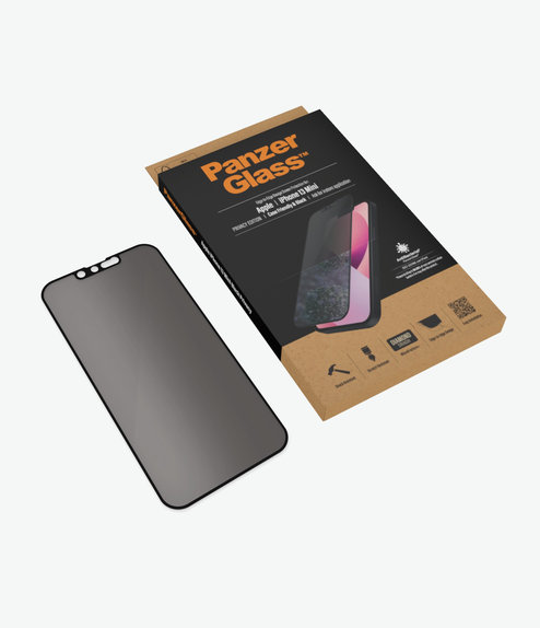 PanzerGlass - Kaljeno Steklo Case Friendly Privacy AB za iPhone 13 mini, črn