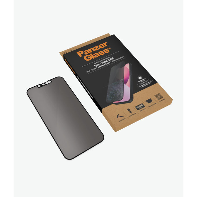 PanzerGlass - Kaljeno Steklo Case Friendly Privacy AB za iPhone 13 mini, črn