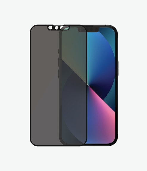 PanzerGlass - Kaljeno Steklo Case Friendly Privacy AB za iPhone 13, 13 Pro in 14, črn