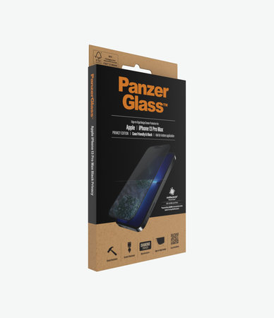 PanzerGlass - Kaljeno Steklo Case Friendly Privacy AB za iPhone 13 Pro Max in 14 Plus, črn