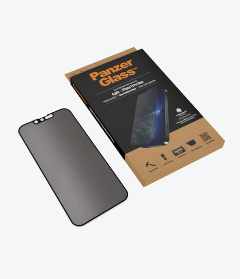 PanzerGlass - Kaljeno Steklo Case Friendly Privacy AB za iPhone 13 Pro Max in 14 Plus, črn