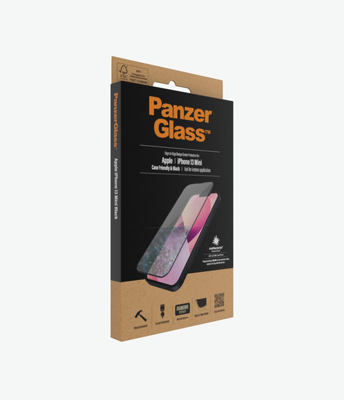PanzerGlass - Kaljeno Steklo Case Friendly AB za iPhone 13 mini, črn