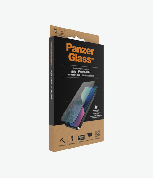 PanzerGlass - Tempered Glass Case Friendly AB za iPhone 13, 13 Pro in 14, črna
