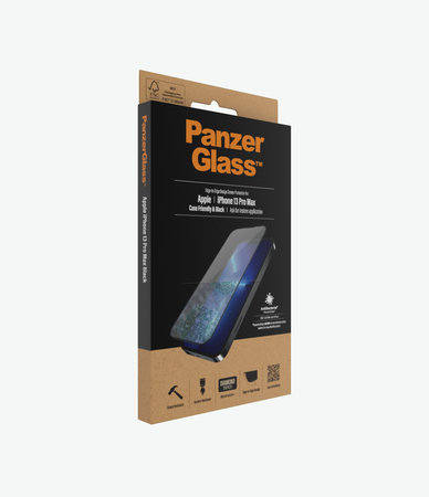 PanzerGlass - Kaljeno Steklo Case Friendly AB za iPhone 13 Pro Max in 14 Plus, črn