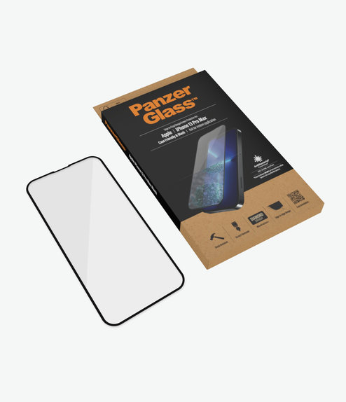 PanzerGlass - Kaljeno Steklo Case Friendly AB za iPhone 13 Pro Max in 14 Plus, črn