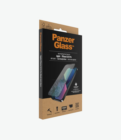 PanzerGlass - Tempered Glass Case Friendly Anti-Glare AB za iPhone 13, 13 Pro in 14, črna