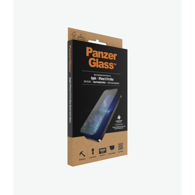 PanzerGlass - Kaljeno Steklo Case Friendly Anti-Glare AB za iPhone 13 Pro Max in 14 Plus, črn