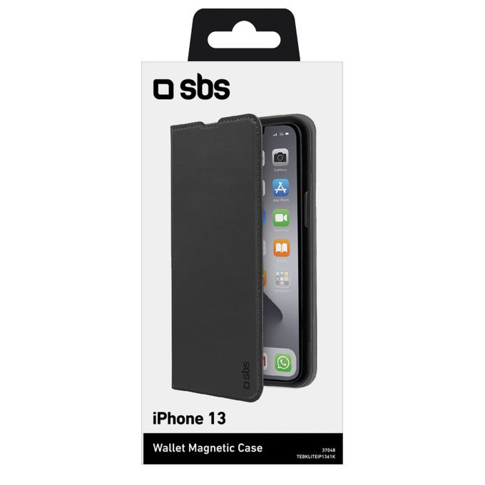 SBS - Ovitek Book Wallet Lite za iPhone 13, črn
