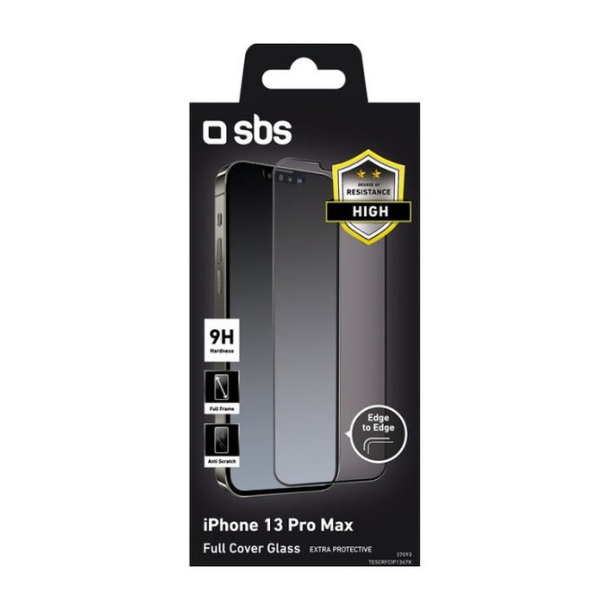 SBS - Full Cover Tempered Glass za iPhone 13 Pro Max in 14 Plus, črna