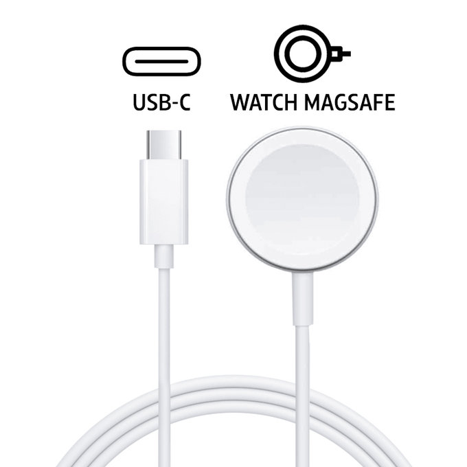 Magnetni hitri polnilec na USB-C kabel za Apple Watch, 1 m, aluminium, bulk