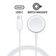 Magnetni hitri polnilec na USB-C kabel za Apple Watch, 1 m, aluminium, bulk