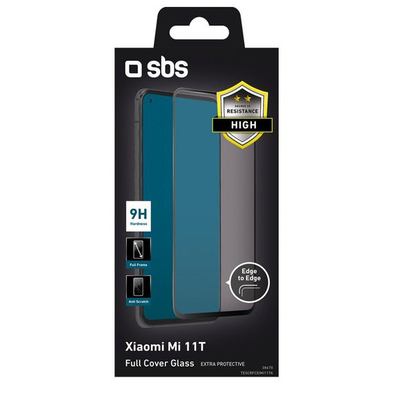 SBS - Full Cover Tempered Glass za Xiaomi 11T, 11T Pro, črna