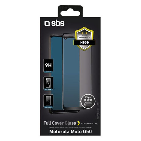 SBS - Tempered Glass Full Cover za Motorola G50 5G, G50, E7, črna