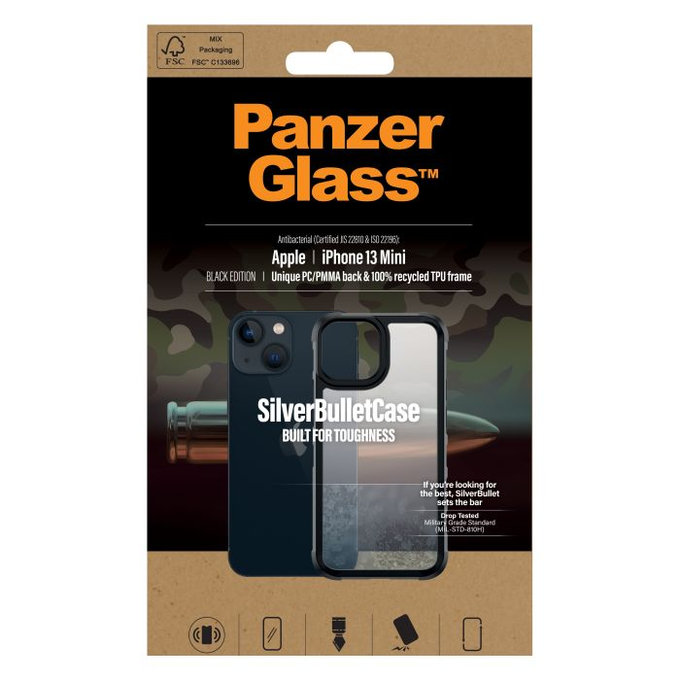 PanzerGlass - Ovitek SilverBullet ClearCase AB za iPhone 13 mini, črn