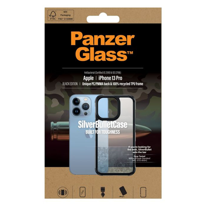 PanzerGlass - Ovitek SilverBullet ClearCase AB za iPhone 13 Pro, črn