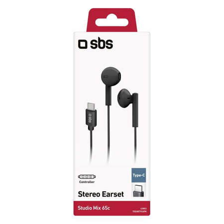 SBS - Studio Mix 65c stereo slušalke, USB-C priključek, črne