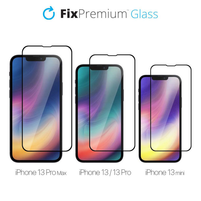 FixPremium FullCover Glass - Kaljeno Steklo za iPhone 13, 13 Pro in 14