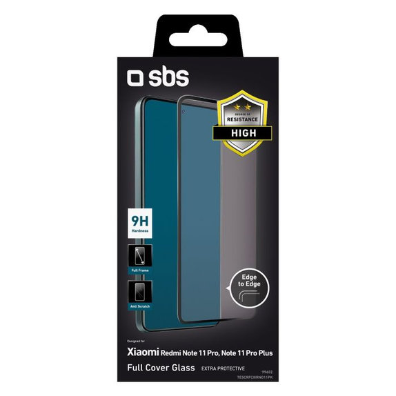 SBS - Tempered Glass Full Cover za Xiaomi Redmi Note 11 Pro, Note 11 Pro 5G in Poco X4 Pro, črna