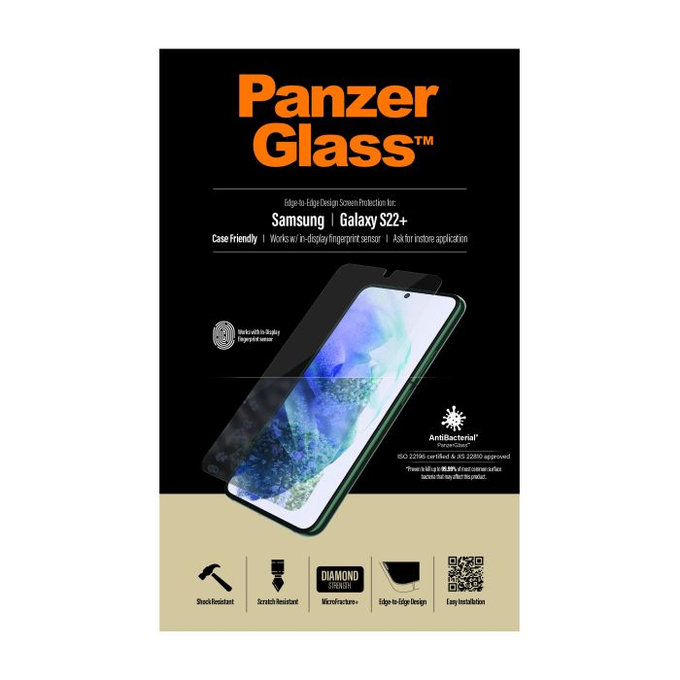 PanzerGlass - Kaljeno Steklo Case Friendly AB za Samsung Galaxy S22+, transparent