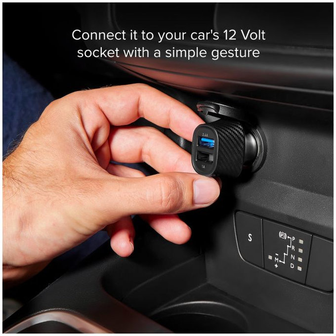 SBS - USB avtopolnilec, USB, črn