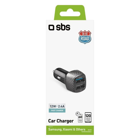 SBS - USB avtopolnilec, USB, črn