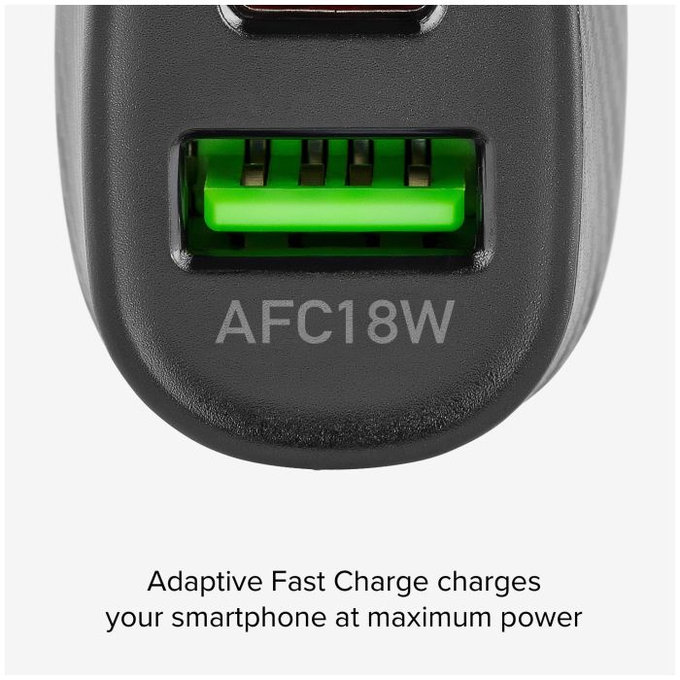 SBS - USB avtopolnilec, USB-C, črn