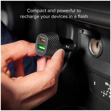 SBS - USB avtopolnilec, USB-C, črn