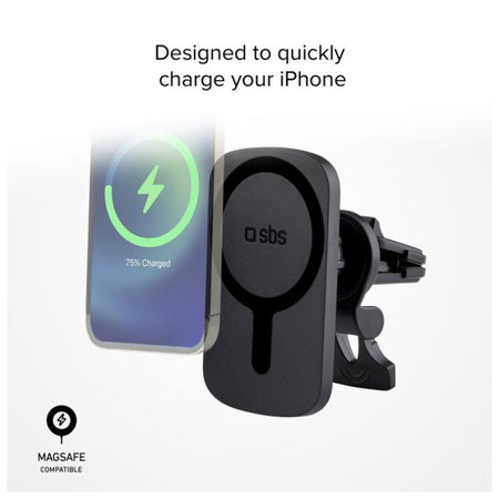 SBS - MagCharge Car Holder for MagSafe Charging for Ventilation, črn