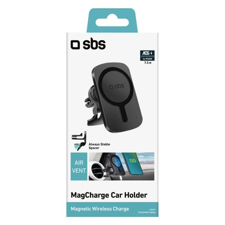 SBS - MagCharge Car Holder for MagSafe Charging for Ventilation, črn