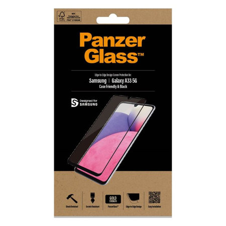 PanzerGlass - Kaljeno Steklo Case Friendly za Samsung Galaxy A33 5G, črn