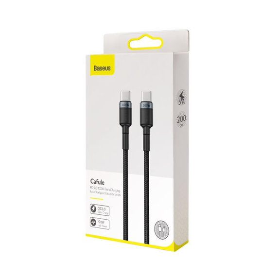 Baseus - USB-C / USB-C Kabel (2m), črna