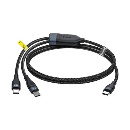 Baseus - USB-C / 2x USB-C Kabel (1,5 m), črna