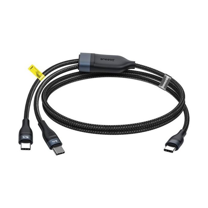 Baseus - USB-C / 2x USB-C Kabel (1,5 m), črna