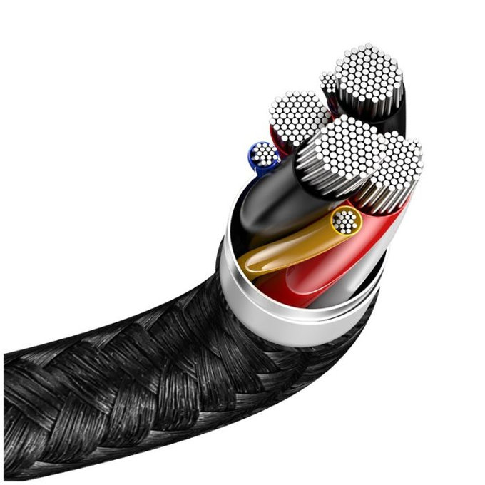 Baseus - USB-C / 2x USB-C Kabel (1,5 m), črna