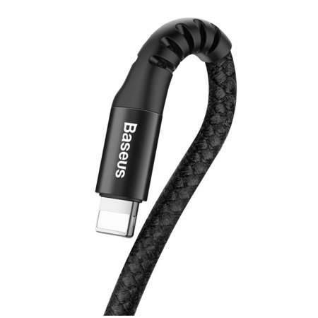 Baseus - Lightning / USB Kabel (1m), vzmet, črna