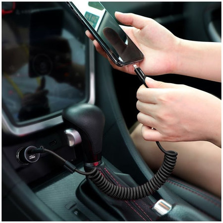 Baseus - Lightning / USB Kabel (1m), vzmet, črna