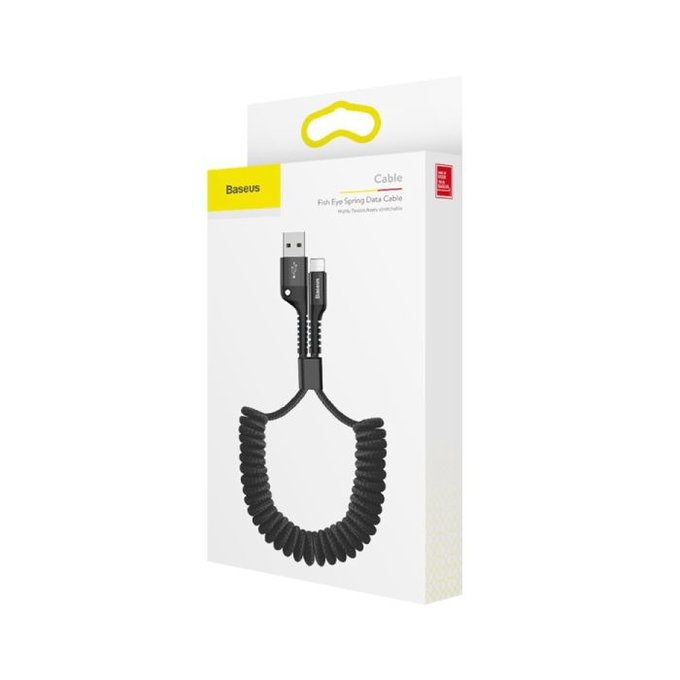 Baseus - Lightning / USB Kabel (1m), vzmet, črna