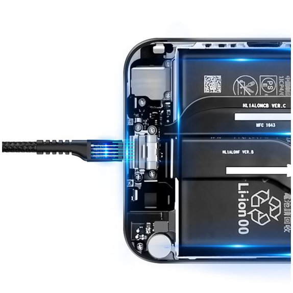 Baseus - USB-C / USB Kabel (1m), vzmet, črna
