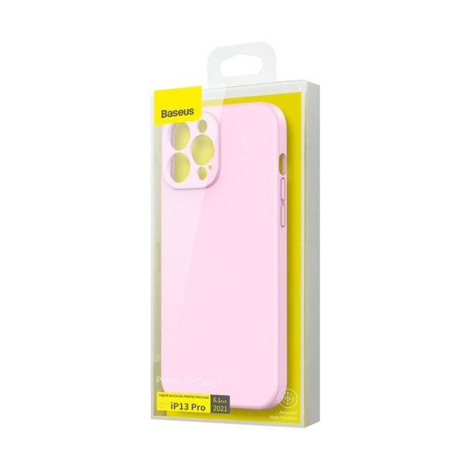 Baseus - Ovitek Liquid Gel za iPhone 13 Pro, roza