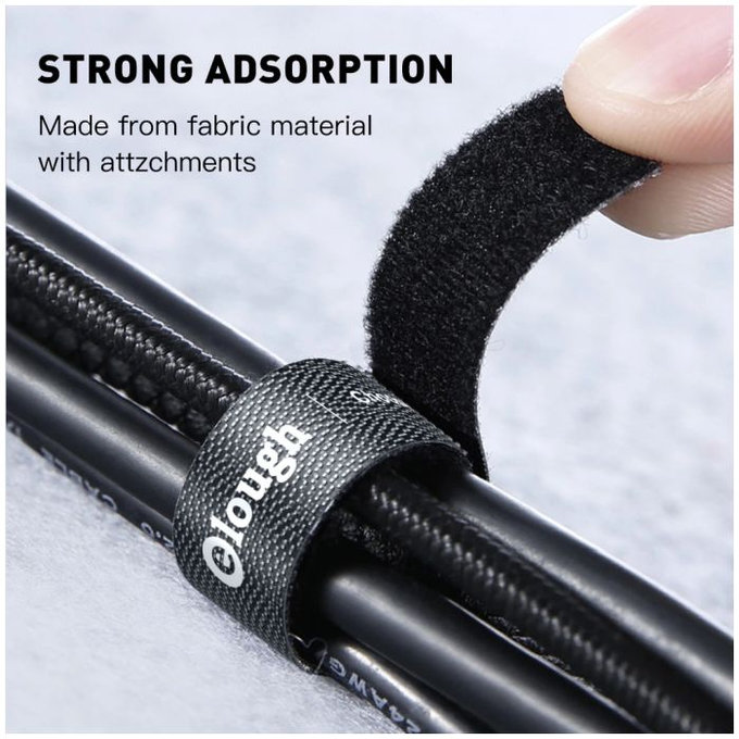 Elough - Organizator za kable - trak (3 m), črn