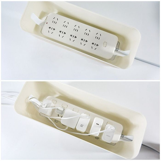 FixPremium - Cable Organizer - Cable Box, črn